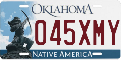OK license plate 045XMY