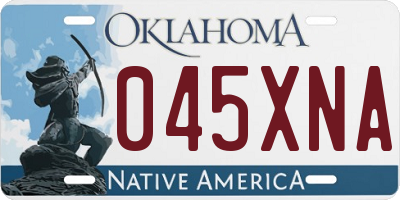 OK license plate 045XNA