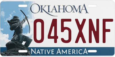 OK license plate 045XNF