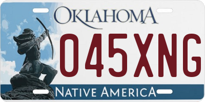 OK license plate 045XNG