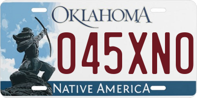 OK license plate 045XNO