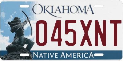 OK license plate 045XNT