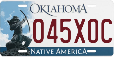 OK license plate 045XOC