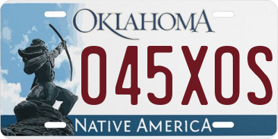 OK license plate 045XOS