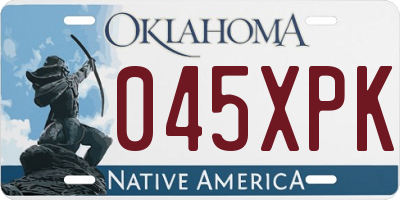 OK license plate 045XPK