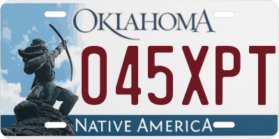 OK license plate 045XPT