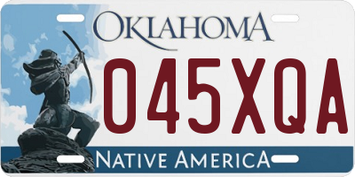 OK license plate 045XQA