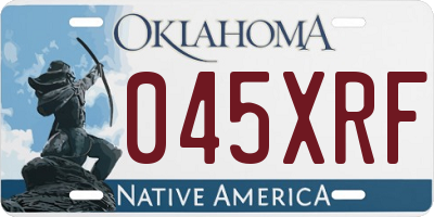 OK license plate 045XRF