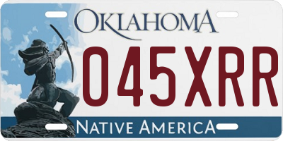 OK license plate 045XRR