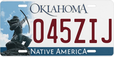 OK license plate 045ZIJ