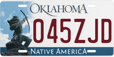 OK license plate 045ZJD