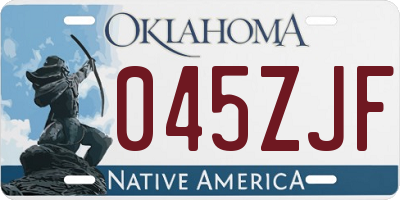 OK license plate 045ZJF