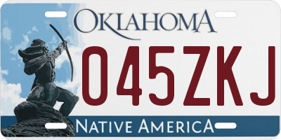 OK license plate 045ZKJ