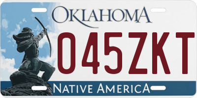 OK license plate 045ZKT