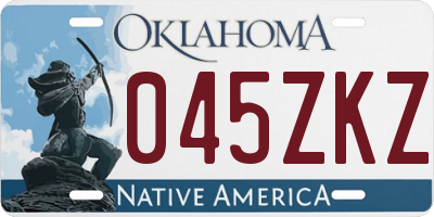 OK license plate 045ZKZ
