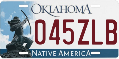 OK license plate 045ZLB
