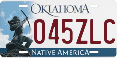 OK license plate 045ZLC