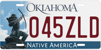 OK license plate 045ZLD