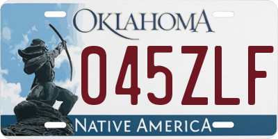 OK license plate 045ZLF