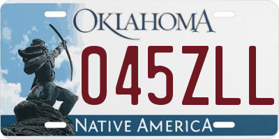 OK license plate 045ZLL