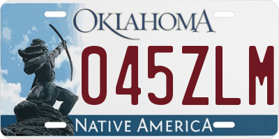 OK license plate 045ZLM