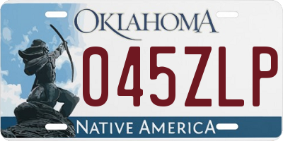 OK license plate 045ZLP