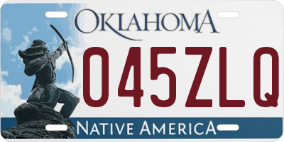 OK license plate 045ZLQ