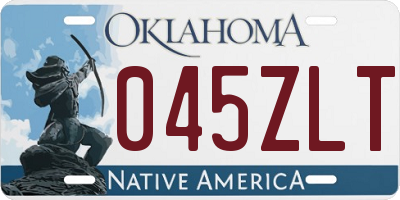 OK license plate 045ZLT