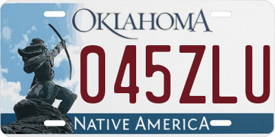 OK license plate 045ZLU