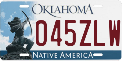 OK license plate 045ZLW