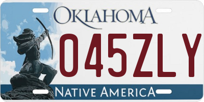 OK license plate 045ZLY