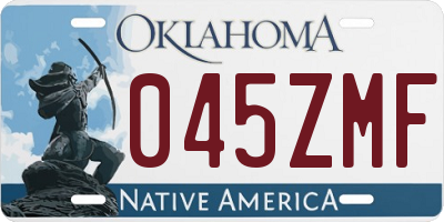OK license plate 045ZMF