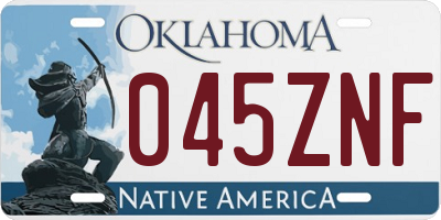 OK license plate 045ZNF