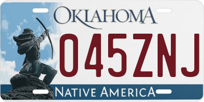 OK license plate 045ZNJ