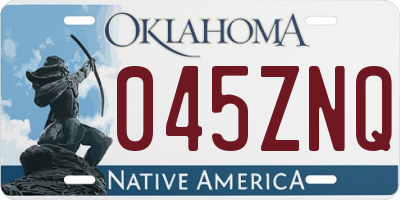 OK license plate 045ZNQ