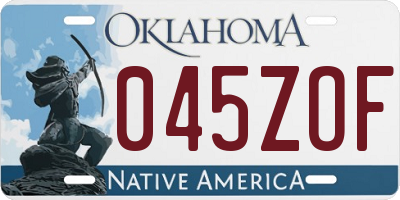 OK license plate 045ZOF