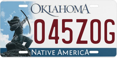 OK license plate 045ZOG