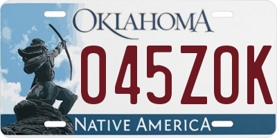 OK license plate 045ZOK