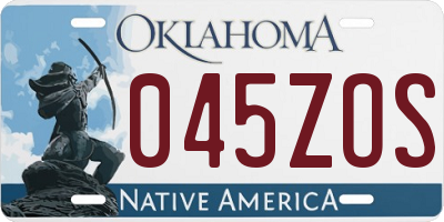 OK license plate 045ZOS