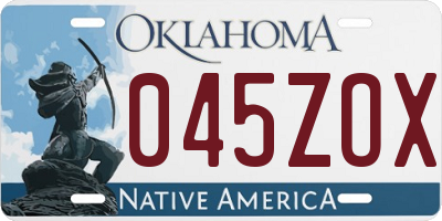 OK license plate 045ZOX