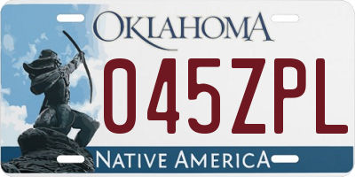 OK license plate 045ZPL