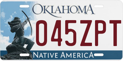 OK license plate 045ZPT
