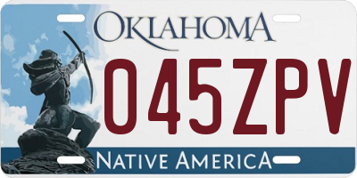 OK license plate 045ZPV