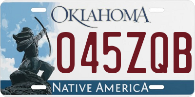 OK license plate 045ZQB