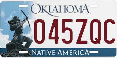 OK license plate 045ZQC
