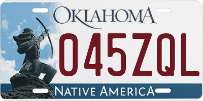 OK license plate 045ZQL