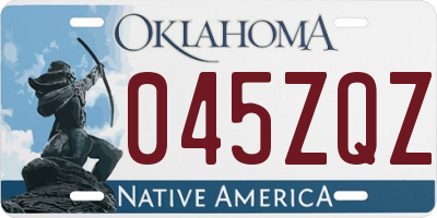 OK license plate 045ZQZ