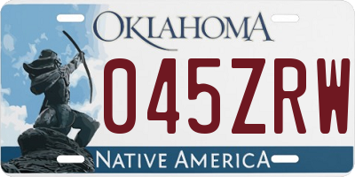 OK license plate 045ZRW