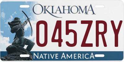 OK license plate 045ZRY