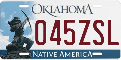 OK license plate 045ZSL